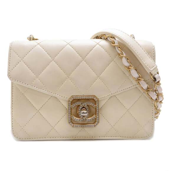 CHANEL Handbags - Chanel Matelasse Mini Flap Bag, Women's Shoulder Lambskin, White